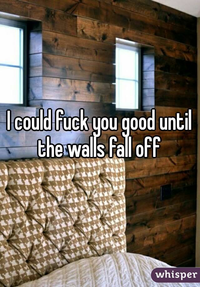 I could fuck you good until the walls fall off 
