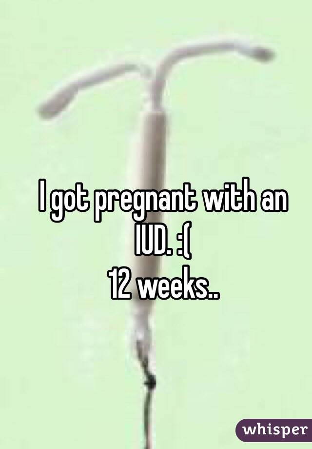 I got pregnant with an IUD. :( 
12 weeks..
