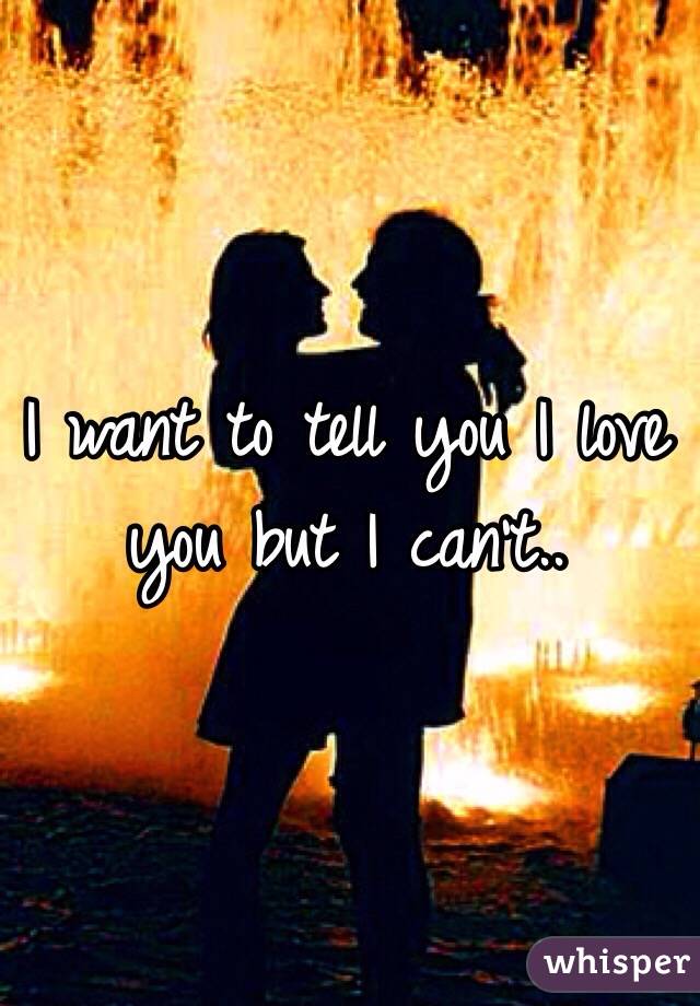 I want to tell you I love you but I can't.. 