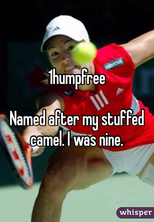 1humpfree

Named after my stuffed camel. I was nine. 