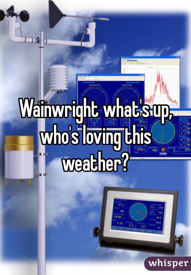 Wainwright what's up, who's loving this weather?