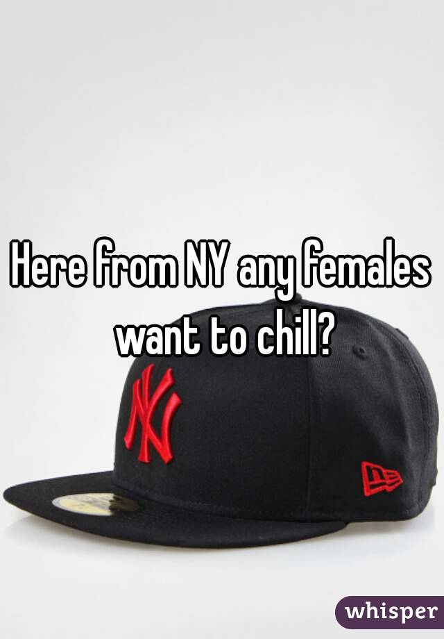 Here from NY any females want to chill?