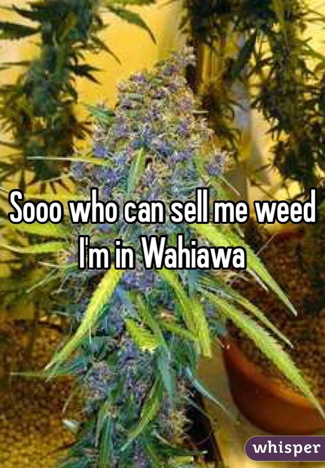 Sooo who can sell me weed 
I'm in Wahiawa 