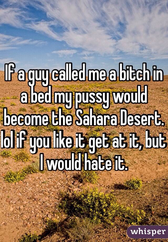 If a guy called me a bitch in a bed my pussy would become the Sahara Desert. lol if you like it get at it, but I would hate it.