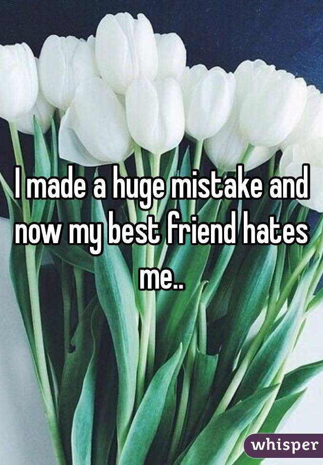 I made a huge mistake and now my best friend hates me..