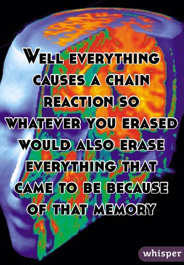 Well everything causes a chain reaction so whatever you erased would also erase everything that came to be because of that memory