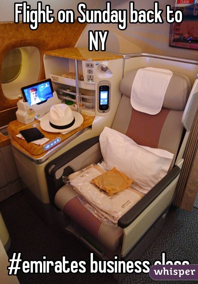Flight on Sunday back to NY







#emirates business class