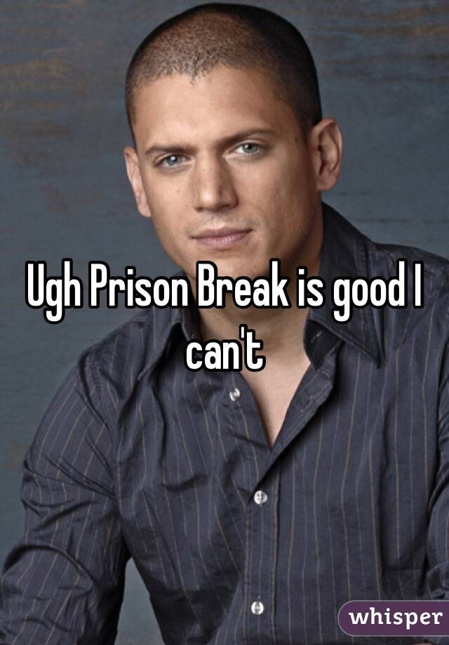 Ugh Prison Break is good I can't 