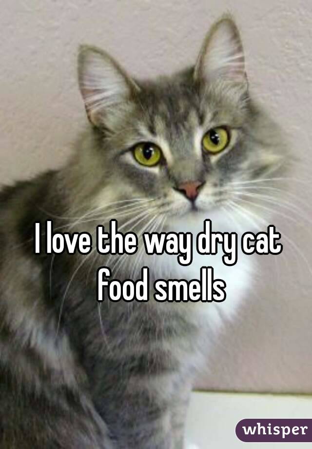 I love the way dry cat food smells