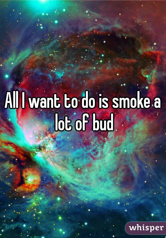 All I want to do is smoke a lot of bud
