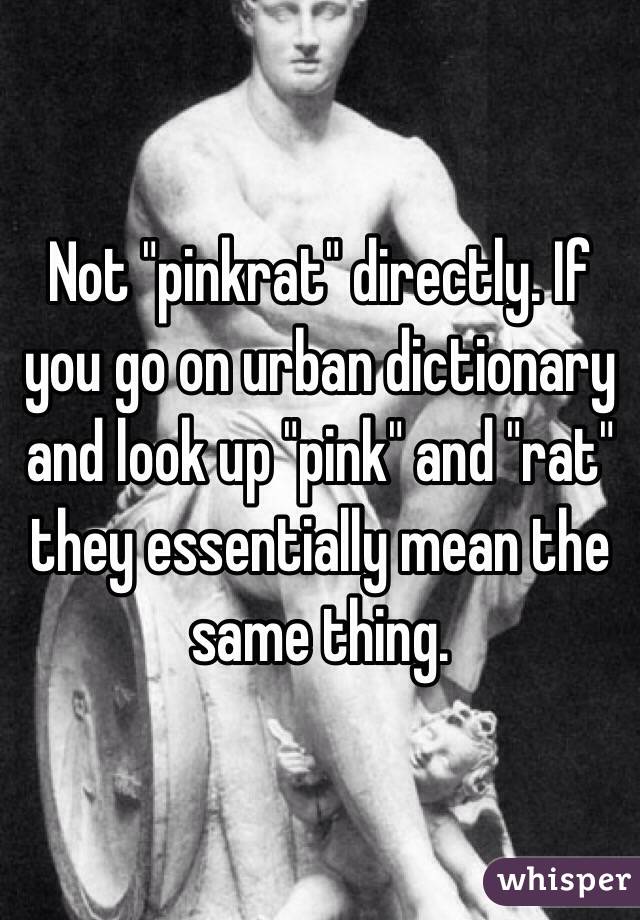 Not "pinkrat" directly. If you go on urban dictionary and look up "pink" and "rat" they essentially mean the same thing. 