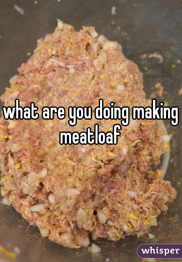 what are you doing making meatloaf 