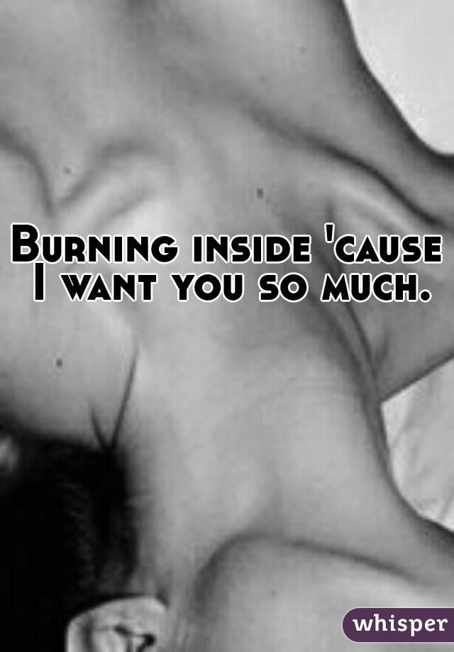 Burning inside 'cause I want you so much.