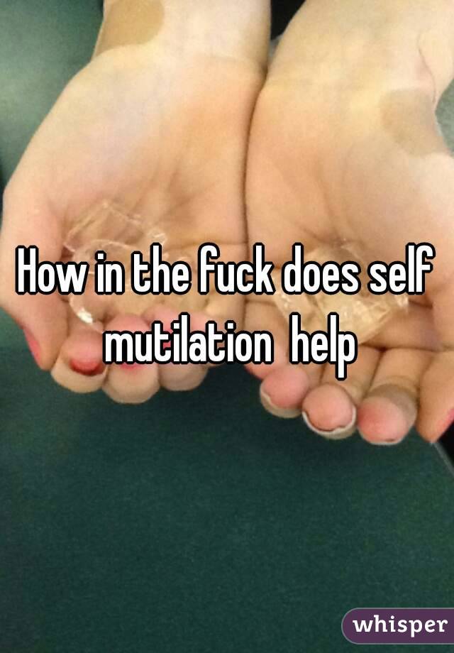 How in the fuck does self mutilation  help
