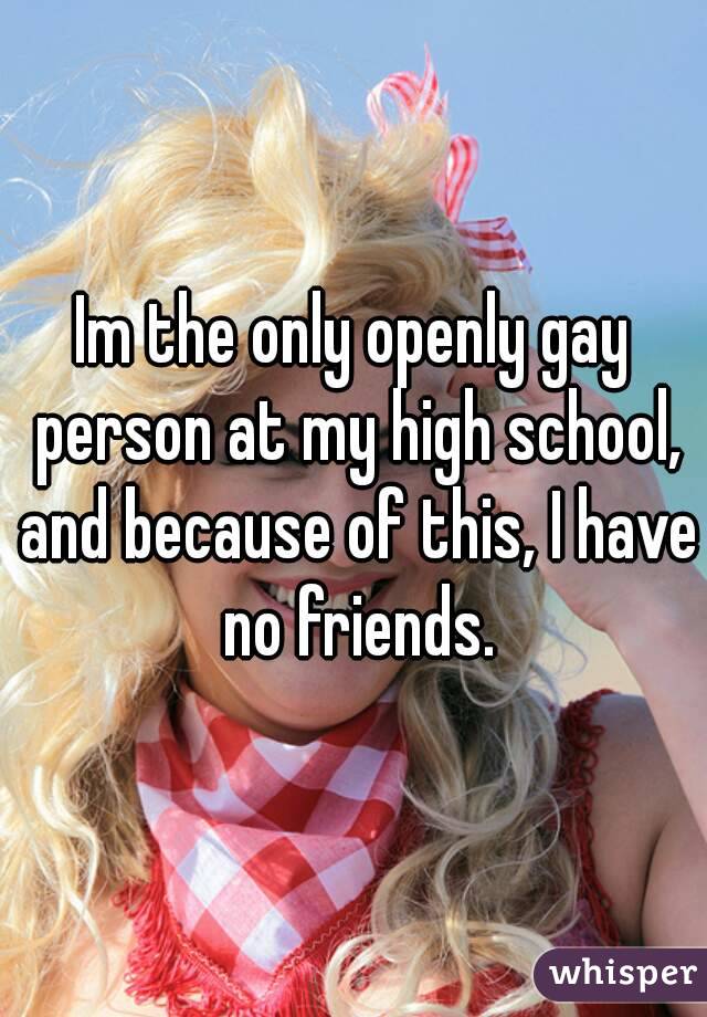 Im the only openly gay person at my high school, and because of this, I have no friends.