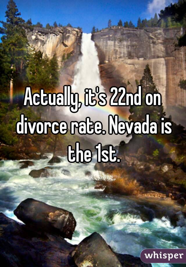 Actually, it's 22nd on divorce rate. Nevada is the 1st.