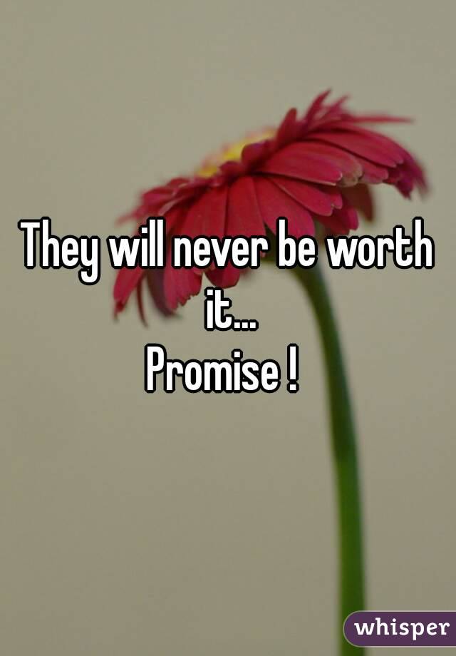 They will never be worth it...
Promise ! 