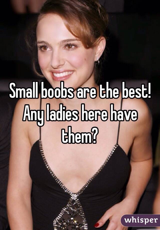 Small boobs are the best!  Any ladies here have them?