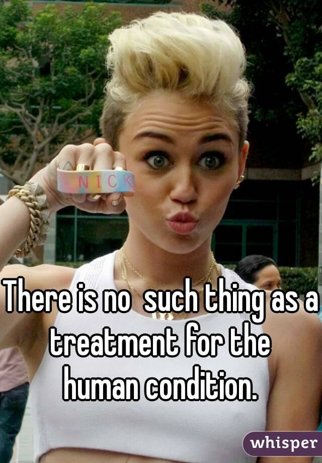 There is no  such thing as a treatment for the  human condition. 