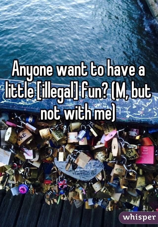 Anyone want to have a little [illegal] fun? (M, but not with me)