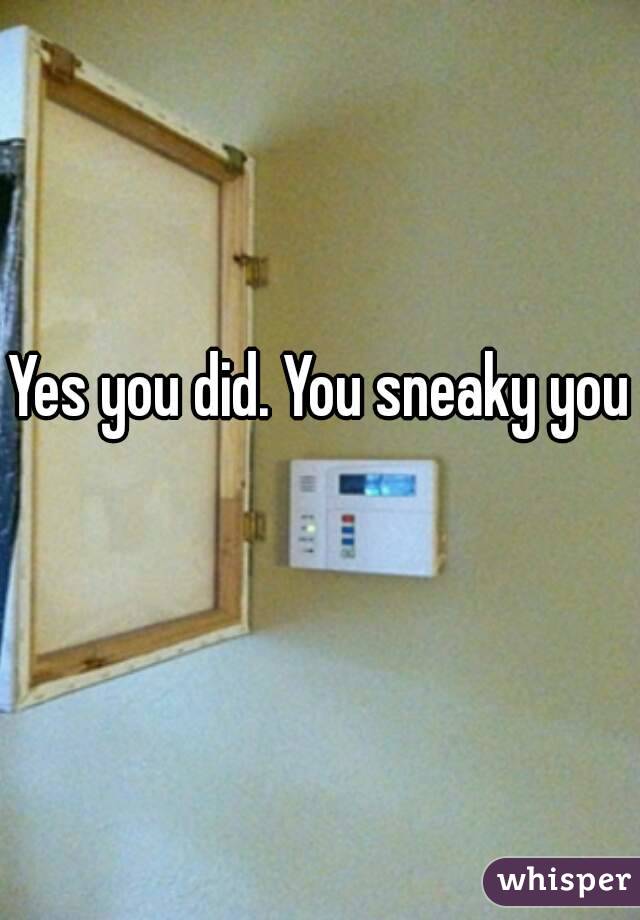 Yes you did. You sneaky you 