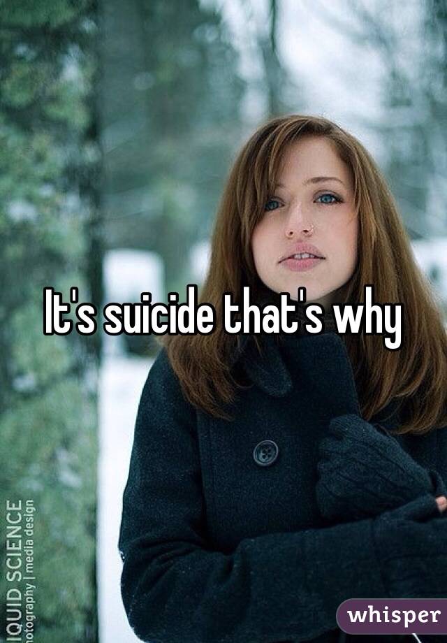 It's suicide that's why