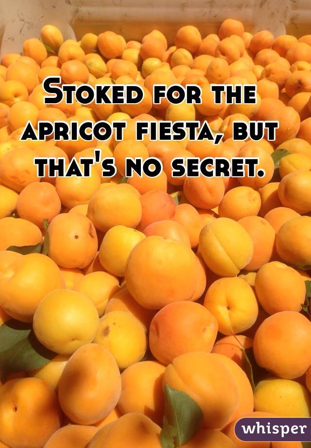 Stoked for the apricot fiesta, but that's no secret. 