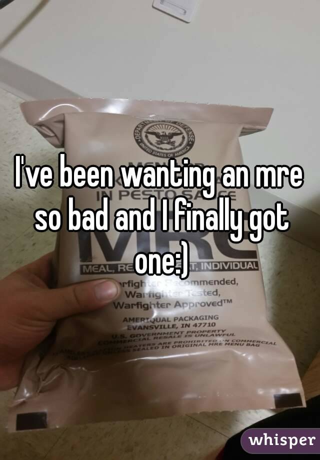 I've been wanting an mre so bad and I finally got one:)