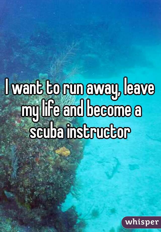 I want to run away, leave my life and become a scuba instructor 