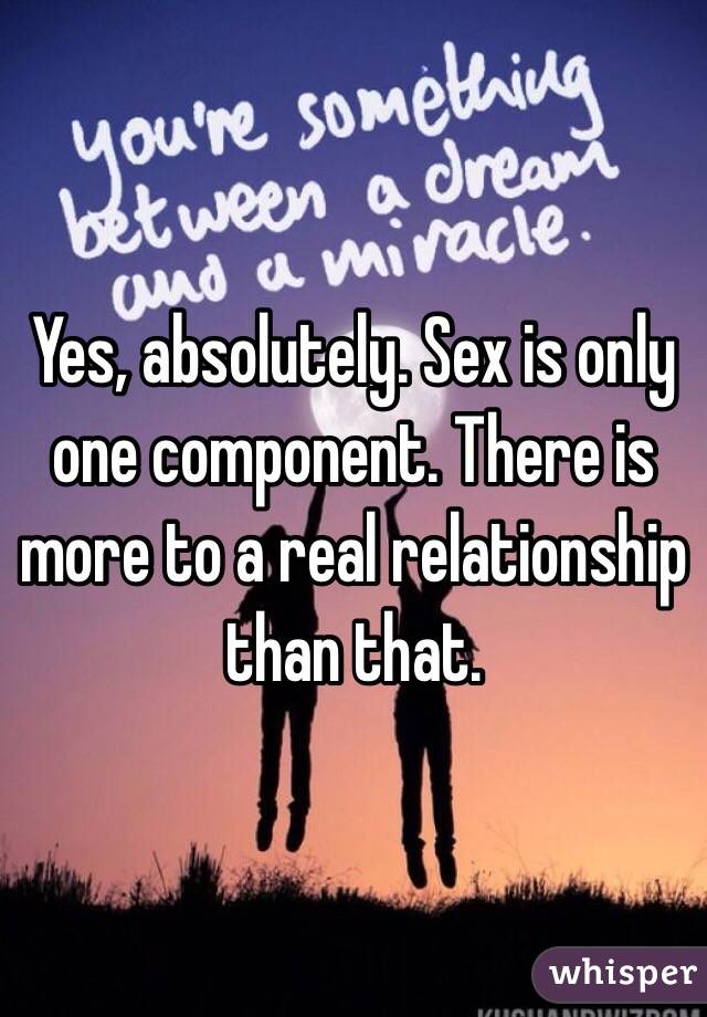 Yes, absolutely. Sex is only one component. There is more to a real relationship than that. 