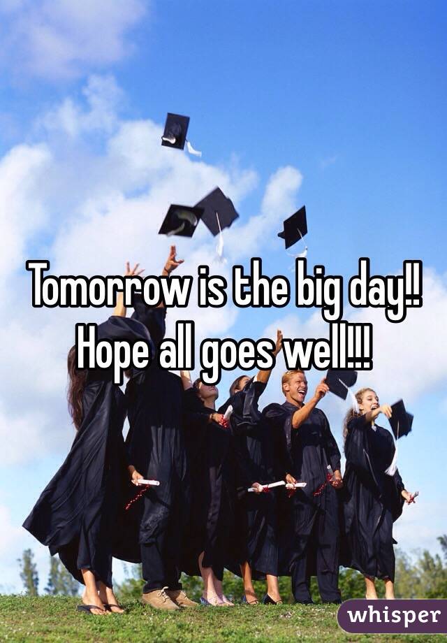 Tomorrow is the big day!! Hope all goes well!!!