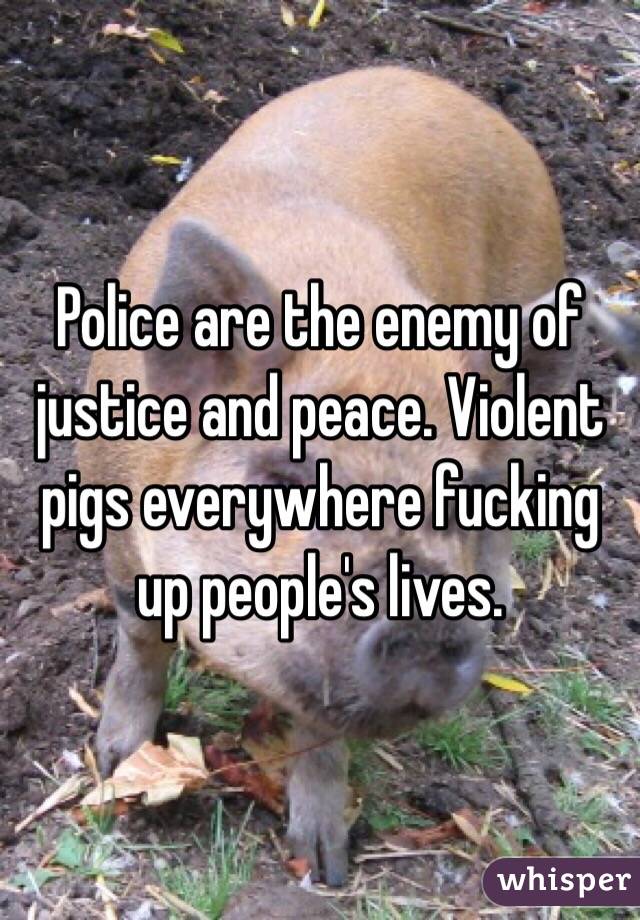 Police are the enemy of justice and peace. Violent pigs everywhere fucking up people's lives. 