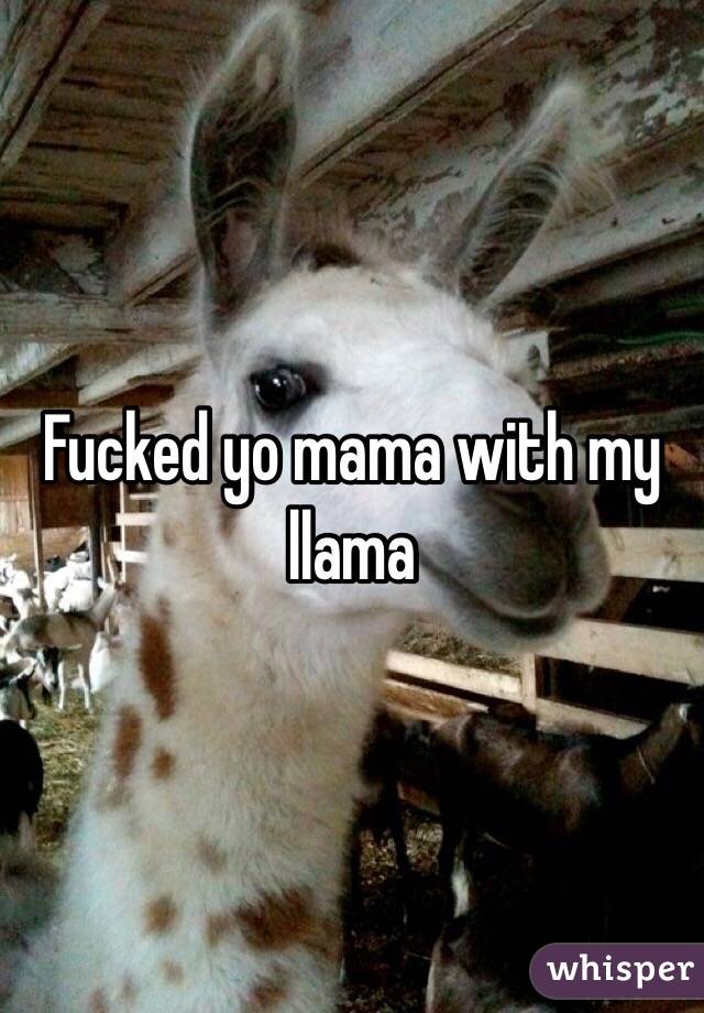 Fucked yo mama with my llama