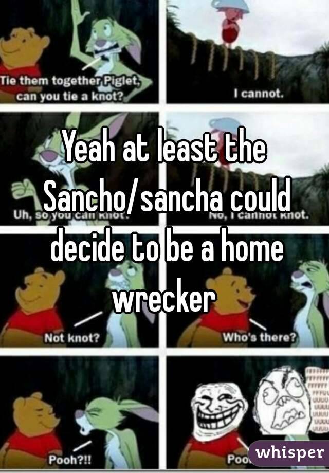 Yeah at least the Sancho/sancha could decide to be a home wrecker 