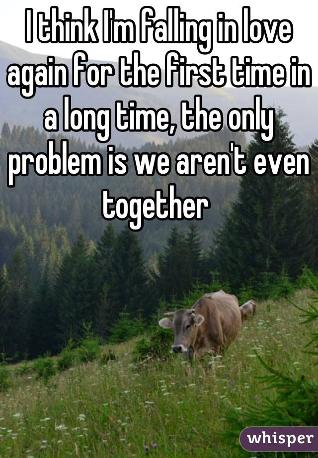 I think I'm falling in love again for the first time in a long time, the only problem is we aren't even together 