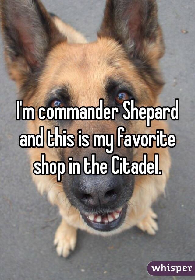 I'm commander Shepard and this is my favorite shop in the Citadel.