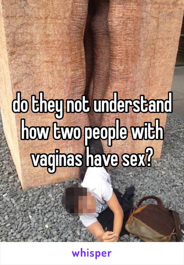 do they not understand how two people with vaginas have sex?