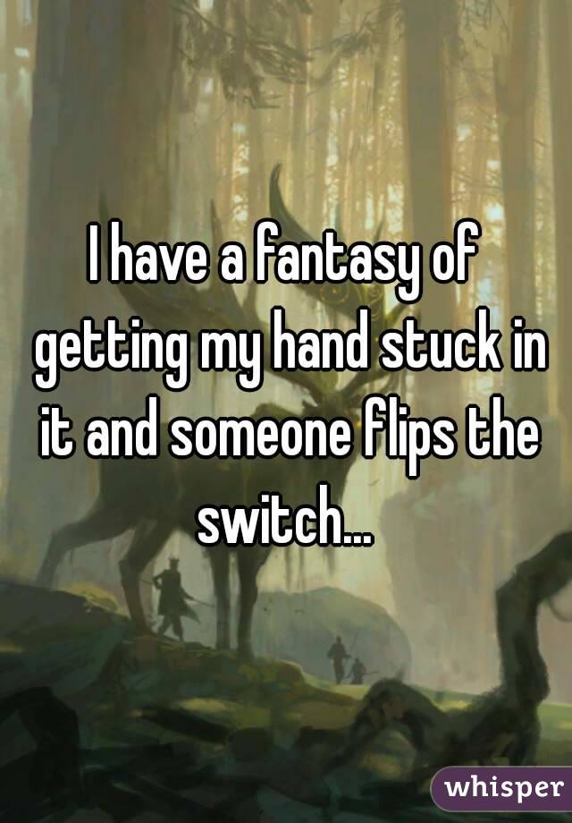 I have a fantasy of getting my hand stuck in it and someone flips the switch... 