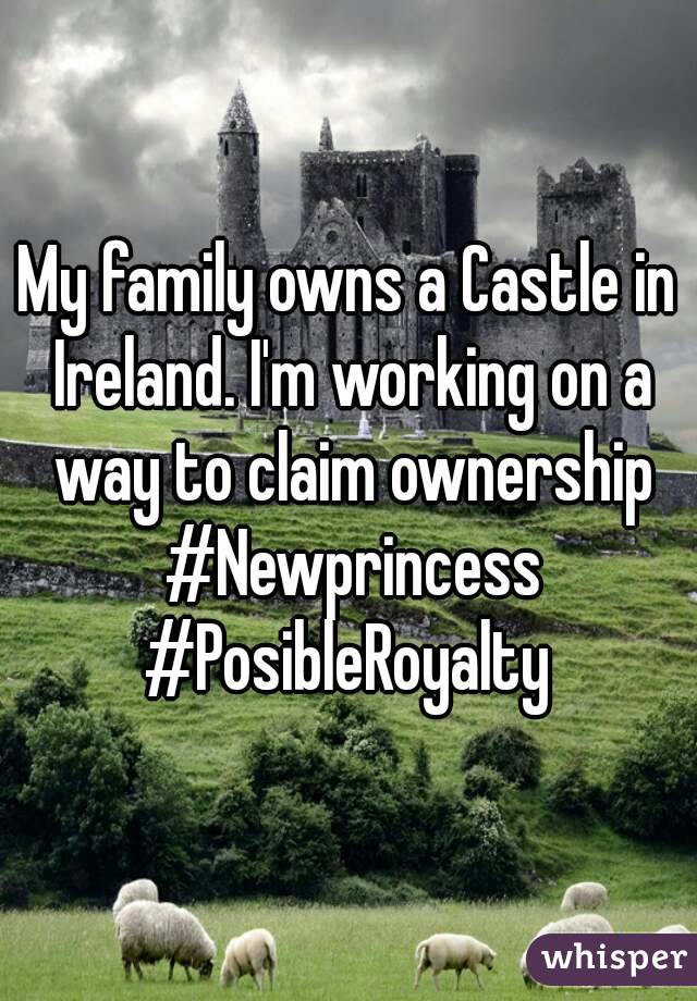 My family owns a Castle in Ireland. I'm working on a way to claim ownership #Newprincess
#PosibleRoyalty