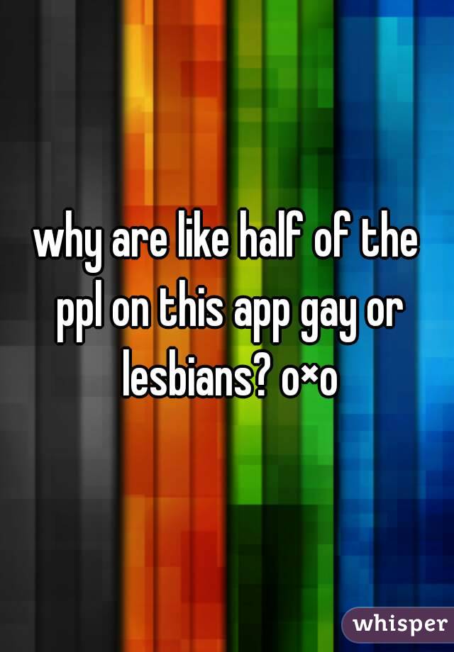 why are like half of the ppl on this app gay or lesbians? o×o