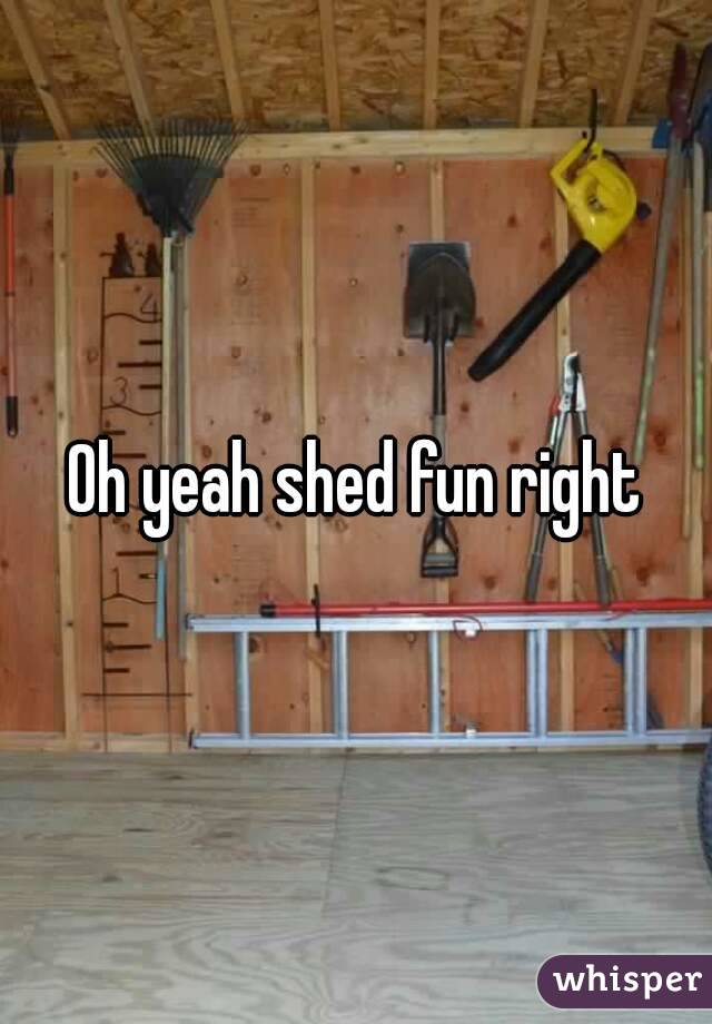 Oh yeah shed fun right