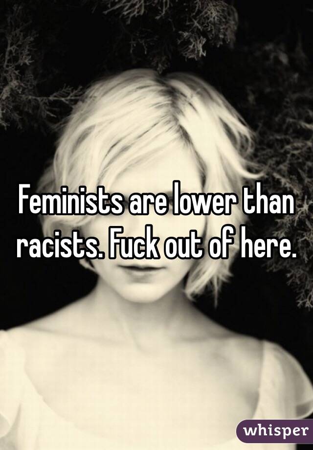 Feminists are lower than racists. Fuck out of here. 