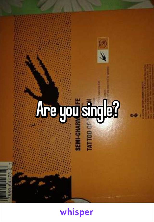 Are you single?