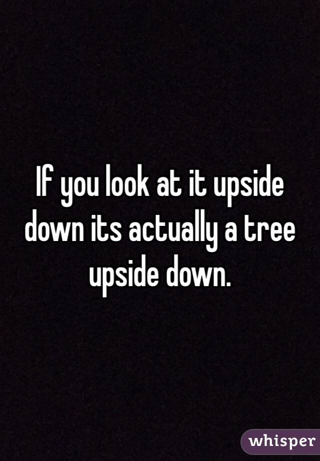 If you look at it upside down its actually a tree upside down.