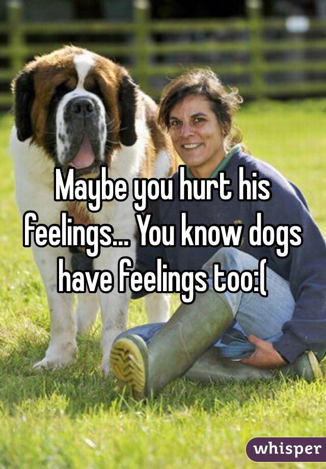 Maybe you hurt his feelings... You know dogs have feelings too:(