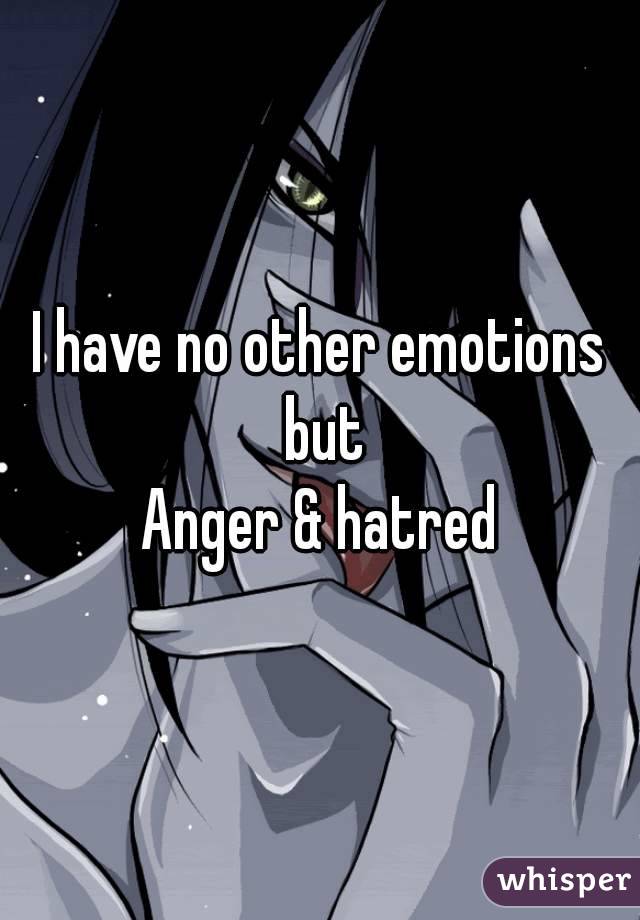 I have no other emotions but
Anger & hatred