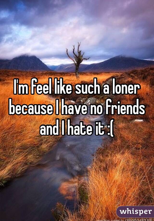 I'm feel like such a loner because I have no friends and I hate it :( 