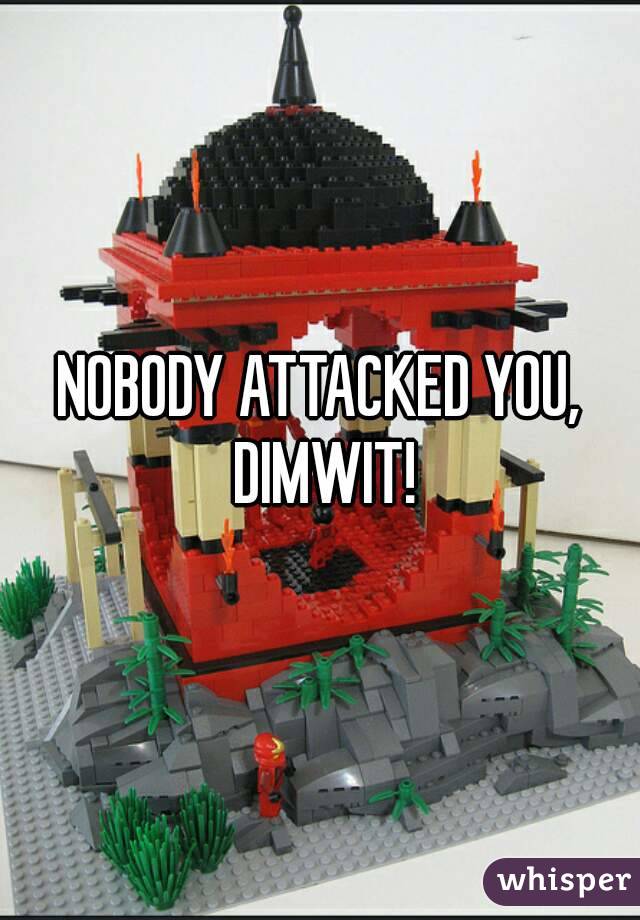 NOBODY ATTACKED YOU, DIMWIT!