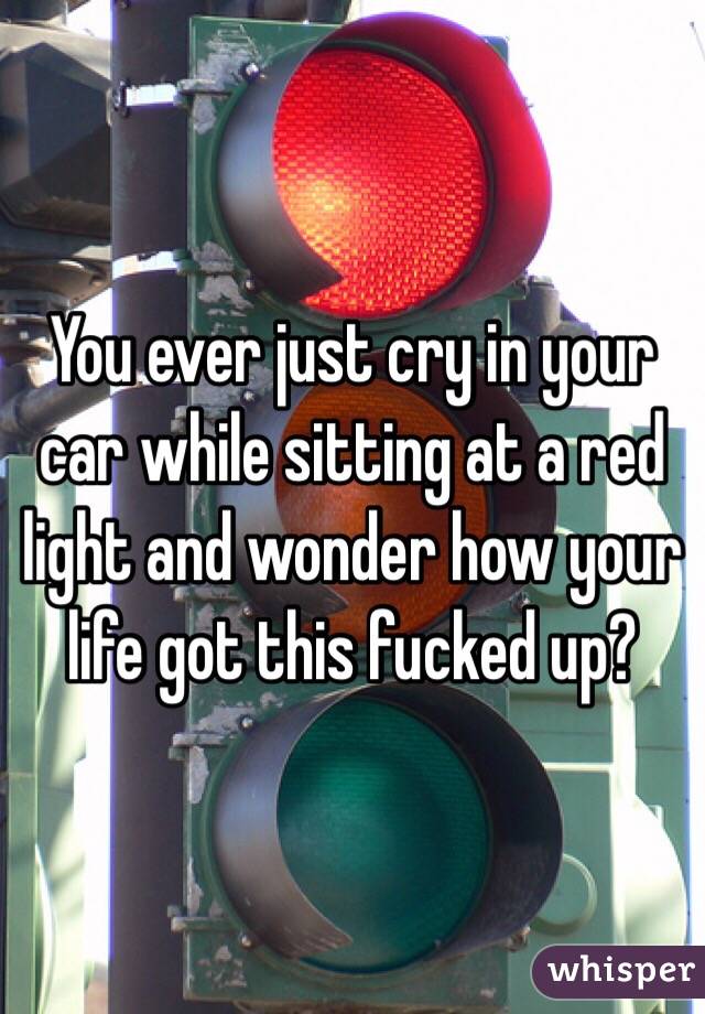 You ever just cry in your car while sitting at a red light and wonder how your life got this fucked up?