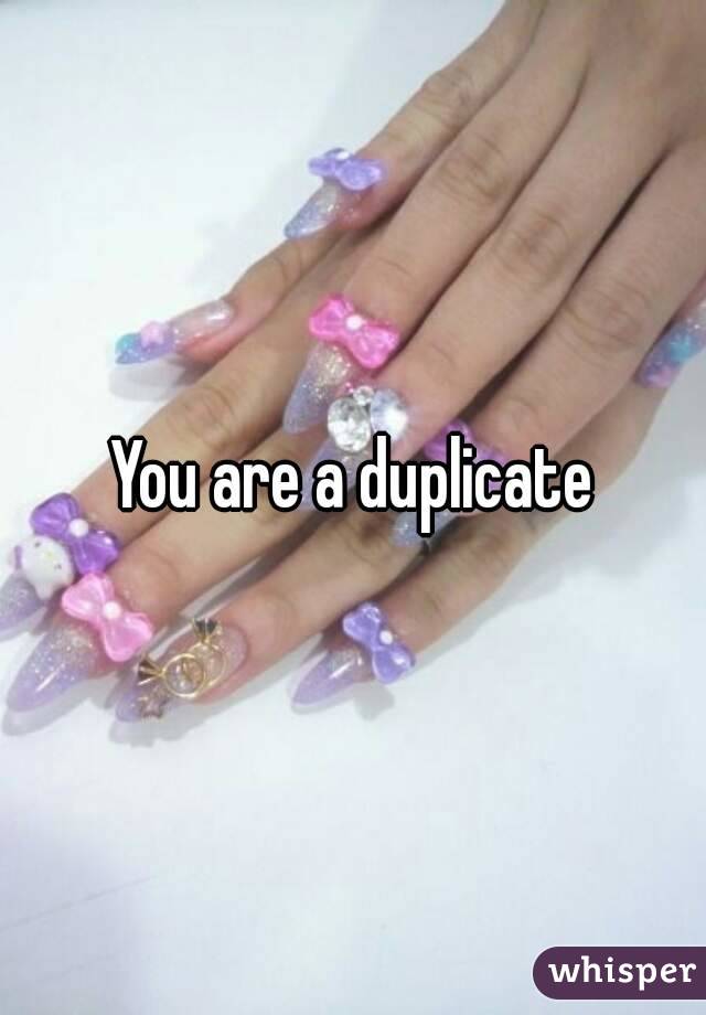 You are a duplicate